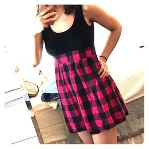 Black & Pink Plaid Babydoll Dress💕🖤